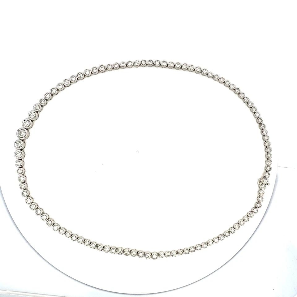 10.27 CARAT ROUND BRILLIANT F I1 DIAMOND PLATINUM RIVIERA NECKLACE 10K: 10.27 CARAT ROUND BRILLIANT F I1 DIAMOND PLATINUM RIVIERA NECKLACE 10K Title: 10.27 Carat Round Brilliant F I1 Diamond Platinum Riviera Necklace Style: Riviera Metal: Platinum Gemstone 1: 10.27 Carat 