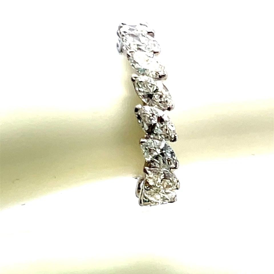CARTIER 4.50 CARAT MARQUIS SHAPE DIAMOND 18K WHITE GOLD WEDDING BAND RING (1 of 2)
