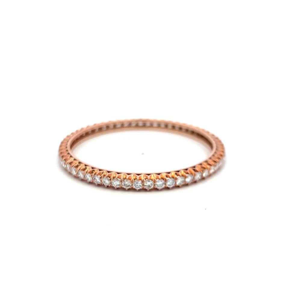 ANTIQUE 14K ROSE GOLD BANGLE BRACELET WITH 8.55 CARAT ROUND DIAMONDS SIZE 7: ANTIQUE 14K ROSE GOLD BANGLE BRACELET WITH 8.55 CARAT ROUND DIAMONDS SIZE 7 Detailed Description: Elevate your style with this stunning 14 Karat Rose Gold Bangle, adorned with 8.55 carats of sparkling