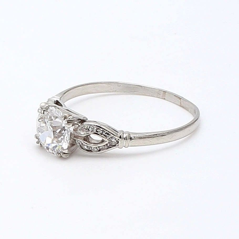 1.14 CARAT OLD EUROPEAN CUT SHAPE E-SI1 DIAMOND PLATINUM WEDDING RING: 1.14 CARAT OLD EUROPEAN CUT SHAPE E-SI1 DIAMOND PLATINUM WEDDING RING Title: 1.14 Carat Old European Cut Shape E-SI1 Diamond Platinum Wedding Ring Style: Wedding Metal: Platinum Gemstone 1: 0.14 Carat