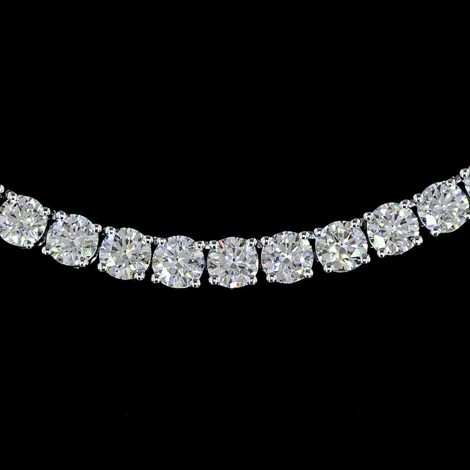 LAB-GROWN 12.37 CARAT ROUND E-F-VS DIAMOND 14K WHITE GOLD TENNIS NECKLACE: LAB-GROWN 12.37 CARAT ROUND E-F-VS DIAMOND 14K WHITE GOLD TENNIS NECKLACE LAB-GROWN 12.37 CARAT ROUND E-F-VS DIAMOND 14K WHITE GOLD TENNIS NECKLACE PRODUCT DESCRIPTION Title: High-quality Brand-New Ec
