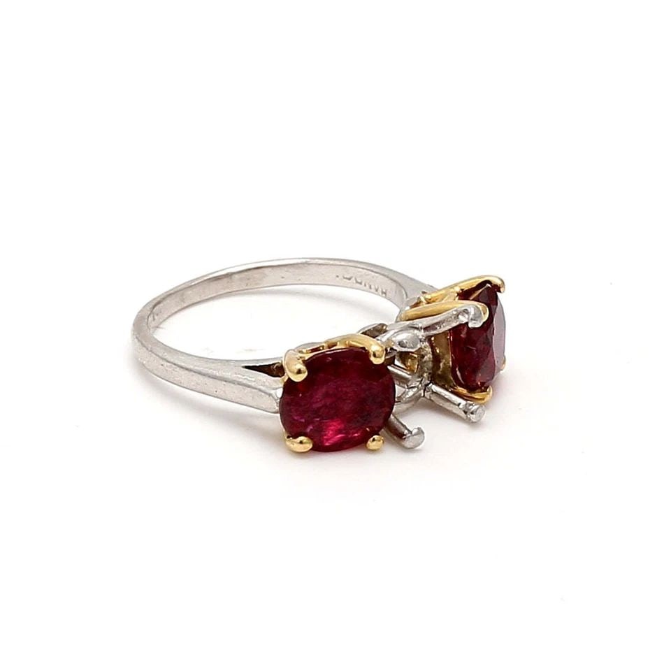 TIFFANY & CO 2.30 CARAT OVAL SHAPE RUBY PLATINUM SEMI MOUNT RING (1 of 1)