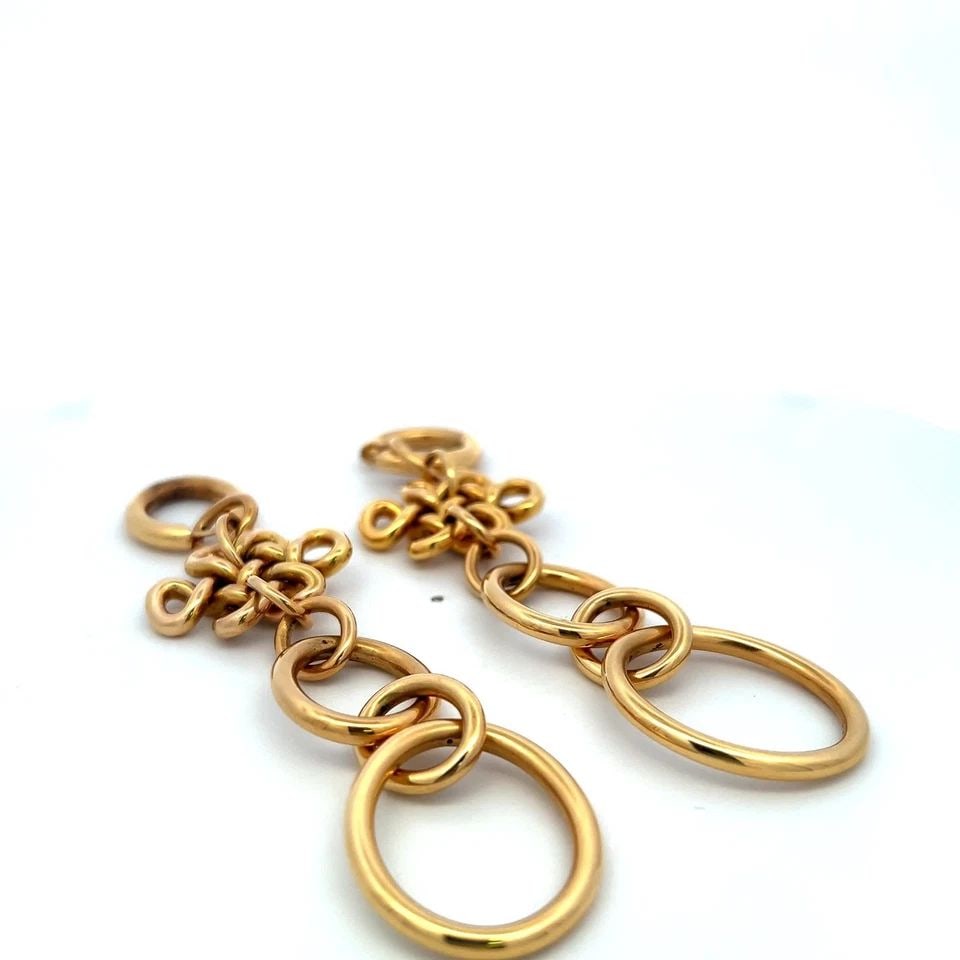 H.STERN VINTAGE 18 KARAT YELLOW GOLD DROP EARRINGS 20.4 GRAMS (1 of 2)