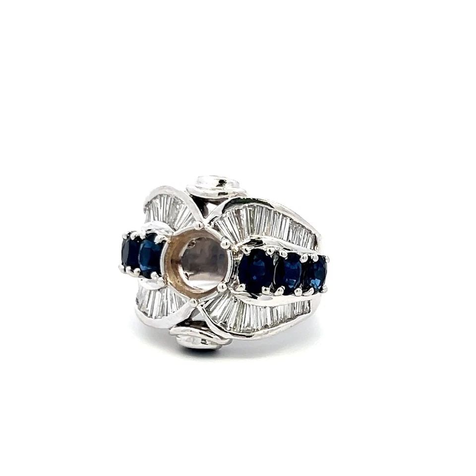 18K WG SEMI MOUNT RING WITH 3 CARAT DIAMOND & 2.1 CT. SAPPHIRE FITS 7.35X7.18MM: 18K WG SEMI MOUNT RING WITH 3 CARAT DIAMOND & 2.1 CT. SAPPHIRE FITS 7.35X7.18MM 18K WG SEMI MOUNT RING WITH 3 CARAT DIAMOND & 2.1 CT. SAPPHIRE FITS 7.35X7.18MM $5,620.00 PRODUCT DESCRIPTION Detailed D