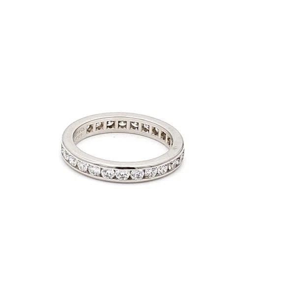 TIFFANY & CO PLATINUM ETERNITY BAND RING WITH 1.3 CARAT ROUND DIAMONDS SIZE 5 (1 of 2)