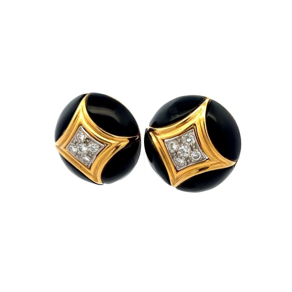 0.50 CARAT ROUND BRILLIANT H VS DIAMOND 18 KARAT YELLOW GOLD CLIP ON EARRINGS (1 of 1)
