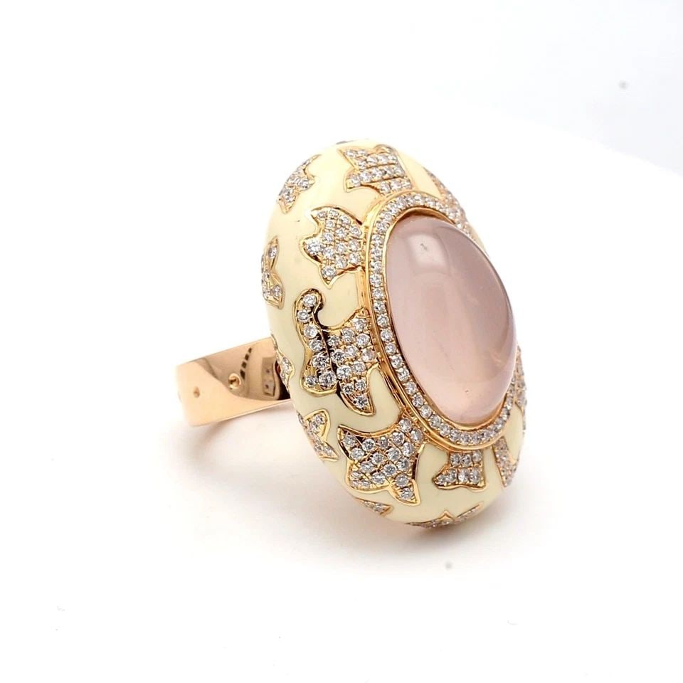 2.10 CARAT ROUND BRILLIANT H SI1 DIAMOND QUARTZ ENAMEL 18K GOLD COCKTAIL RING: 2.10 CARAT ROUND BRILLIANT H SI1 DIAMOND QUARTZ ENAMEL 18K GOLD COCKTAIL RING 2.10 CARAT ROUND BRILLIANT H SI1 DIAMOND QUARTZ ENAMEL 18K GOLD COCKTAIL RING $5,250.00 PRODUCT DESCRIPTION Title: 2.10 Ca