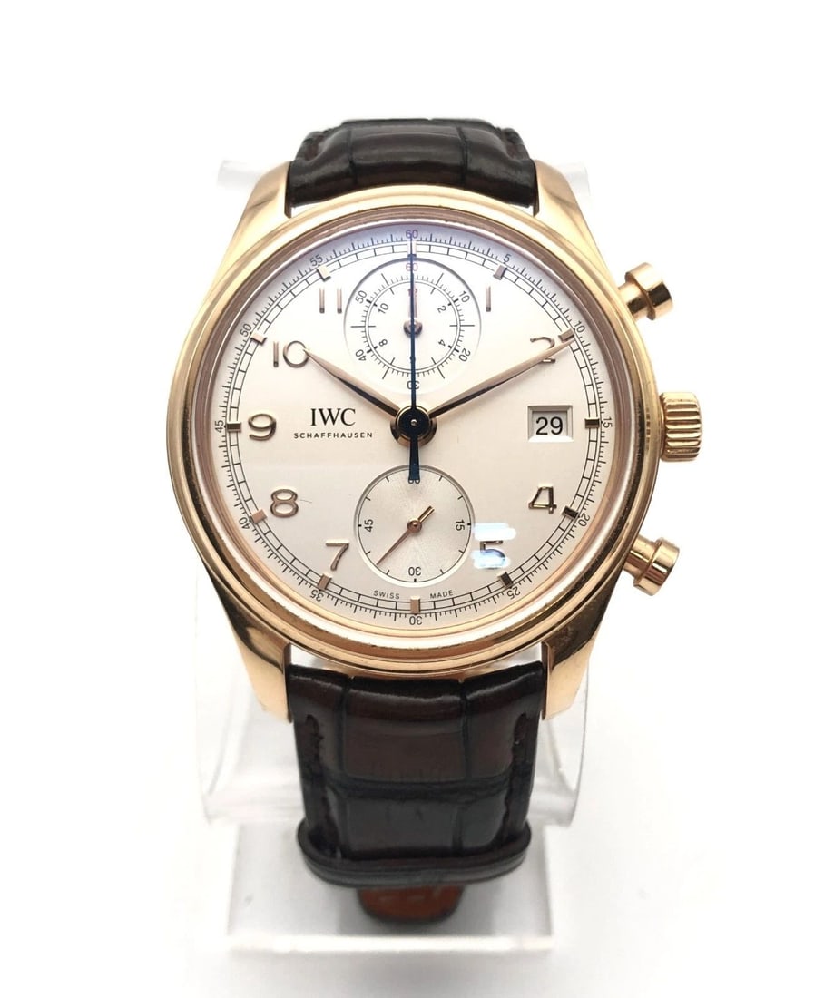 IWC PORTUGIESER CHRONOGRAPH WATCH 18K ROSE GOLD 42MM IW 390402: IWC PORTUGIESER CHRONOGRAPH WATCH 18K ROSE GOLD 42MM IW 390402 IWC Portugieser Chronograph Watch 18k Rose Gold 42mm IW 390402 You are bidding on a IWC Portugieser Chronograph Watch 18k Rose Gold 42mm.