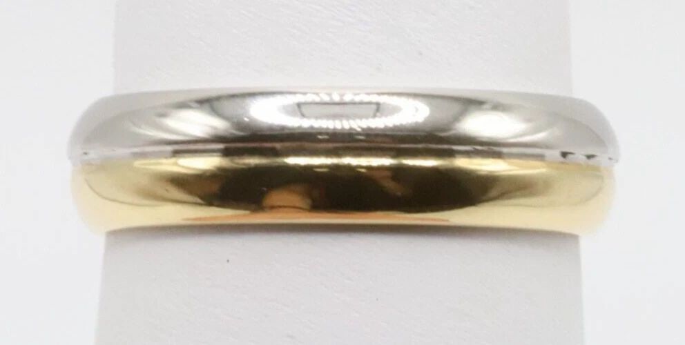 DIANA 18K GOLD & PLATINUM TWO TONE RING / BAND ( SIZE: 10.75 ) 10.3G (1 of 2)