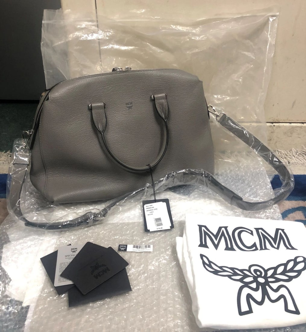 MCM TRADESY LARGE ELLA BOSTON BUNGEE CORD LEATHER SATCHE (1 of 1)