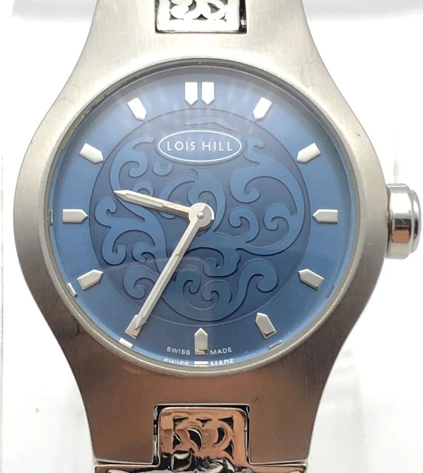 WOMAN'S LOIS HILL STEEL/925 WATCH WITH STERLING SILVER BAND AND BLUE DIAL (1 of 1)