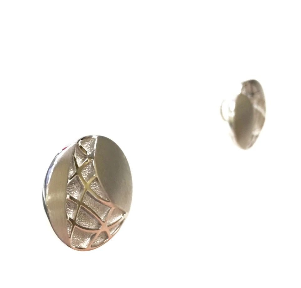 BREUNING STERLING SILVER CIRCULAR EARRINGS 23MM ( 9.8 GRAMS ) (1 of 1)