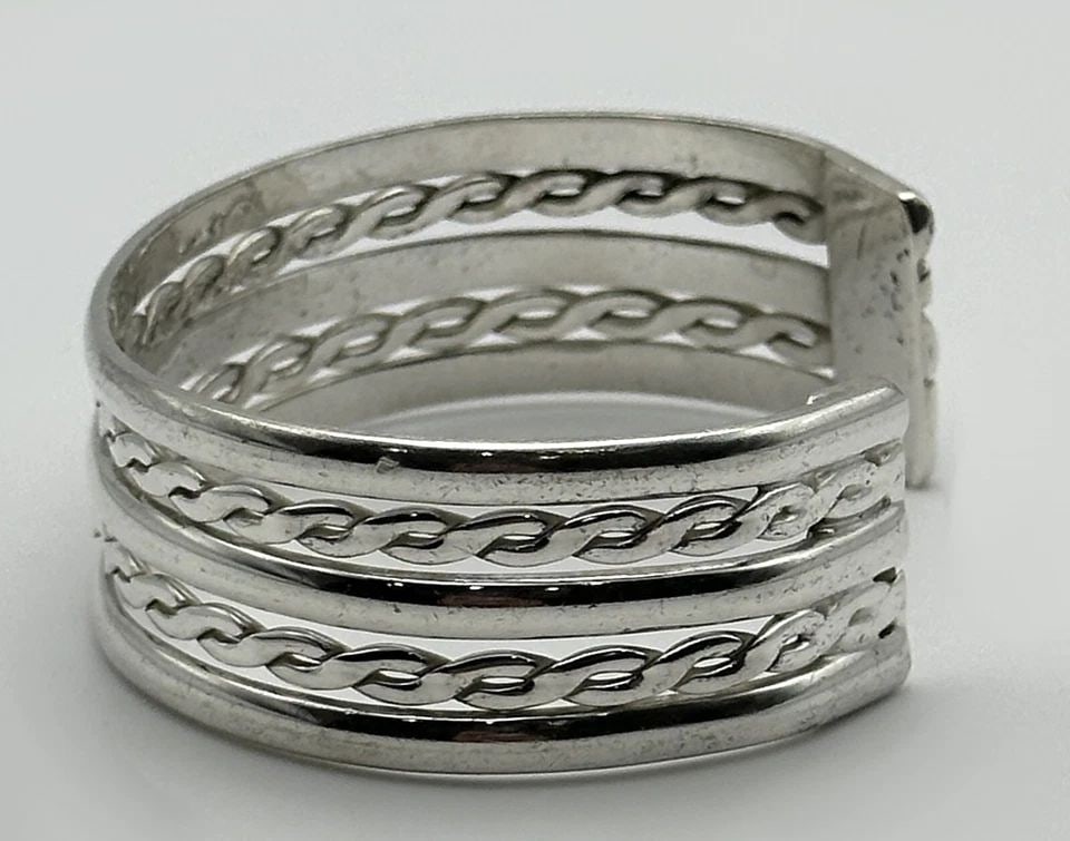 925 MEXICO STERLING SILVER LAYERED CUFF / BRACELET ( 6.5 INCH ) 33.6 GRAMS (1 of 1)