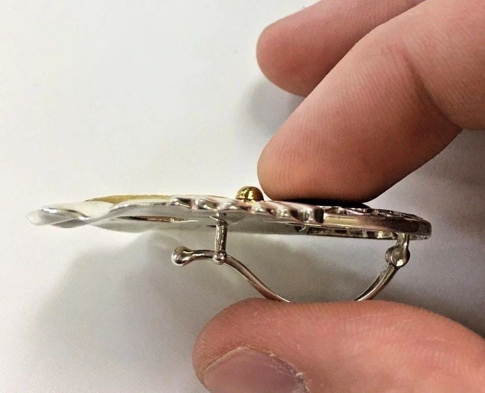 CAROLYN POLLACK RELIOS 925 STERLING SILVER AND BRASS PENDANT 19.4G (1 of 1)