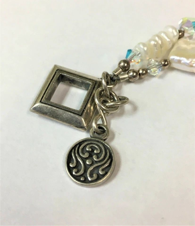 TRES JOLIE 925 STERLING SILVER BRACELET WITH MOTHER OF PEARL (7 INCH) 23.2 GRAMS (1 of 1)
