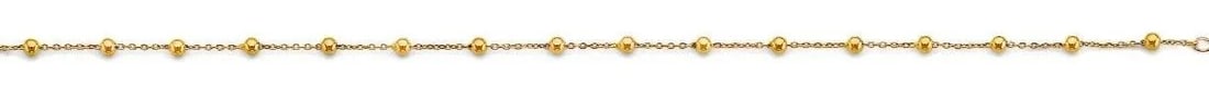 NEW 14K YELLOW GOLD LIGHT BALL BRACELET (7+1): NEW 14K YELLOW GOLD LIGHT BALL BRACELET (7+1) LIGHT BALL BRACELET (7+1) NEW 14K YELLOW GOLD LENGTH - 7in Apx WEIGHT - 1.5g