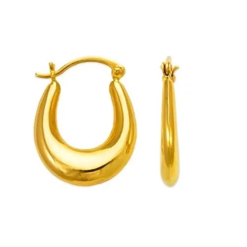 NEW 14K YELLOW GOLD HOLLOW SHRIMP HOOP EARRINGS: NEW 14K YELLOW GOLD HOLLOW SHRIMP HOOP EARRINGS HOLLOW SHRIMP HOOP EARRINGS NEW 14K YELLOW GOLD Width: Approx. 17mm Apx WEIGHT: 1.5g