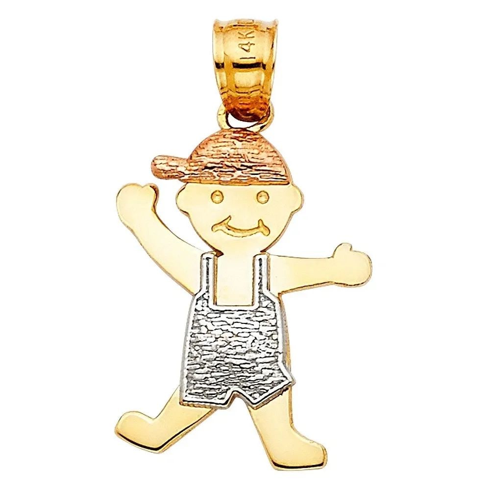 NEW 14K TRI COLOR GOLD BOY PENDANT: NEW 14K TRI COLOR GOLD BOY PENDANT BOY PENDANT NEW 14K TRI COLOR GOLD Height : 25 mm Width : 15 mm Apx. WEIGHT : 1.4g