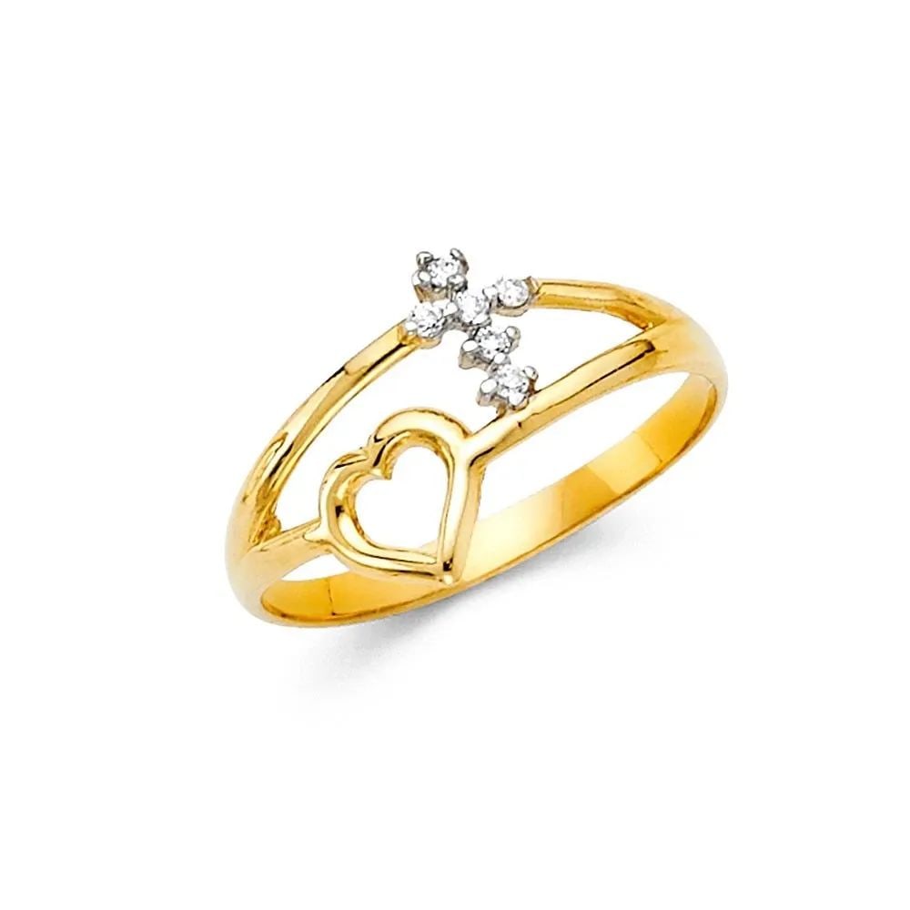 NEW 14K TWO TONE GOLD FANCY RING - SIZE 7 (1 of 2)