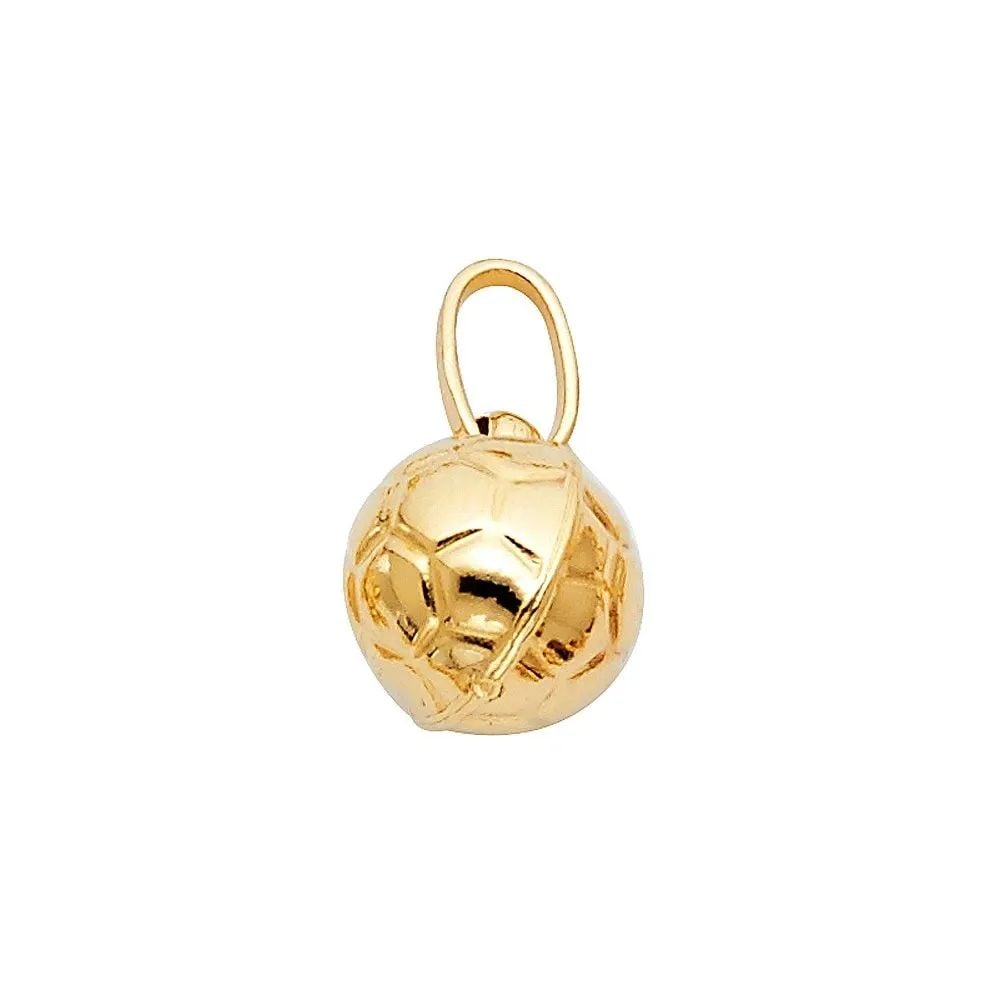 NEW 14K YELLOW GOLD HOLLOW SOCCER BALL PENDANT (1 of 2)