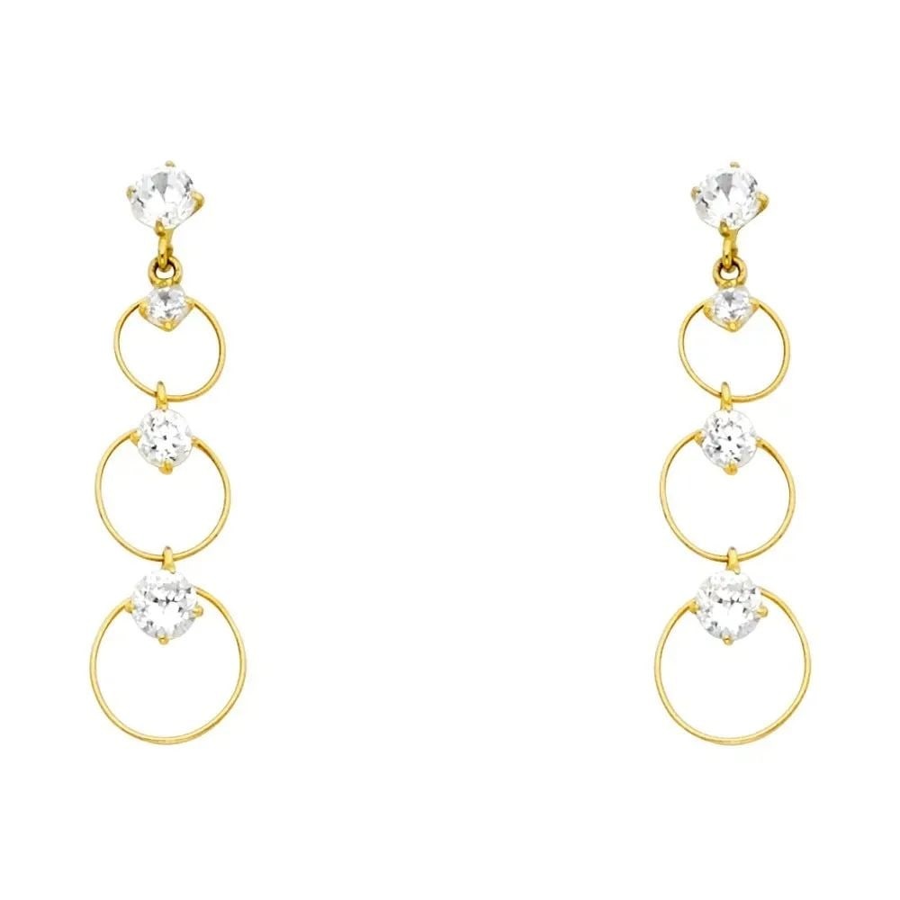 NEW 14K YELLOW GOLD DANGLE STUD EARRINGS WITH SCREW BACK: NEW 14K YELLOW GOLD DANGLE STUD EARRINGS WITH SCREW BACK DANGLE STUD EARRINGS WITH SCREW BACK NEW 14K YELLOW GOLD