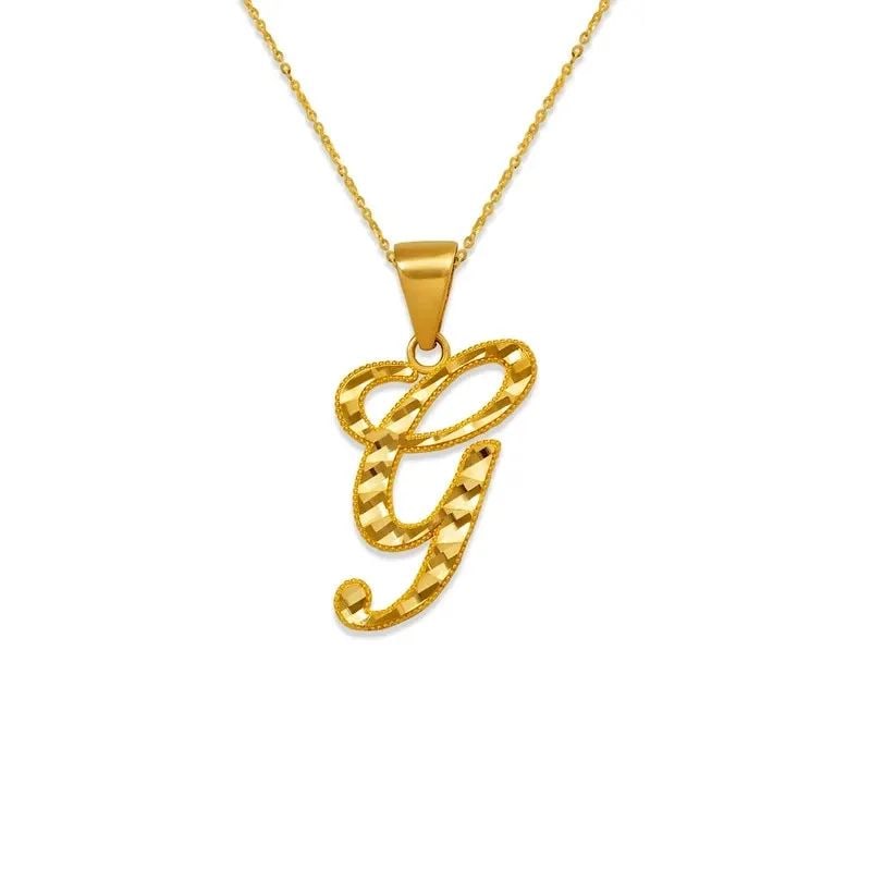 NEW 14K YELLOW GOLD INITIAL CURSIVE LETTER PENDANT: NEW 14K YELLOW GOLD INITIAL CURSIVE LETTER PENDANT INITIAL CURSIVE LETTER PENDANT NEW 14K YELLOW GOLD Apx. WIDTH: 13x17mm Apx WEIGHT: 1.1g