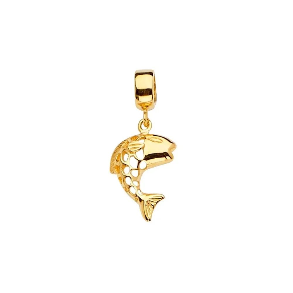 NEW 14K YELLOW GOLD FISH CHARM FOR MIX&MATCH BRACELET: NEW 14K YELLOW GOLD FISH CHARM FOR MIX&MATCH BRACELET FISH CHARM FOR MIX&MATCH BRACELET NEW 14K YELLOW GOLD Height : 24 mm Width : 10 mm Apx. WEIGHT : 1g