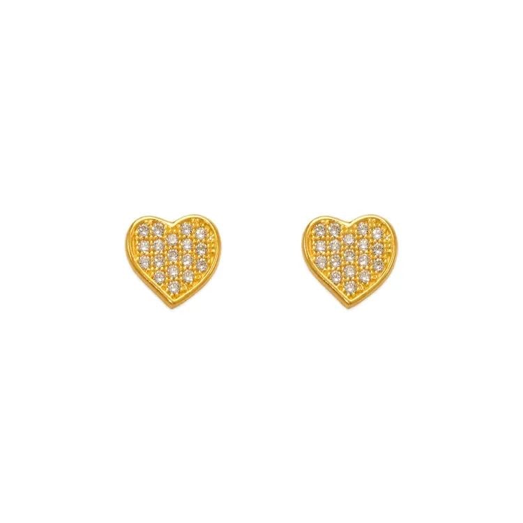 NEW 14K YELLOW GOLD FANCY FLAT HEART STUD EARRINGS: NEW 14K YELLOW GOLD FANCY FLAT HEART STUD EARRINGS FANCY FLAT HEART STUD EARRINGS NEW 14K YELLOW GOLD Width: Approx. 9x7mm Apx WEIGHT: 1g