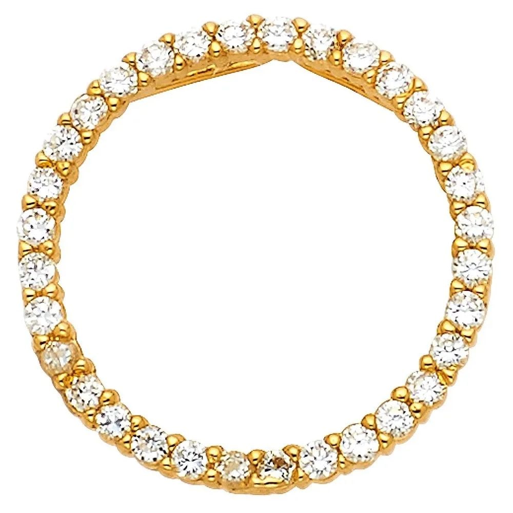 NEW 14K YELLOW GOLD CIRCLE PENDANT: NEW 14K YELLOW GOLD CIRCLE PENDANT CIRCLE PENDANT NEW 14K YELLOW GOLD Height : 18 mm Width : 18 mm Apx. WEIGHT : 0.9g