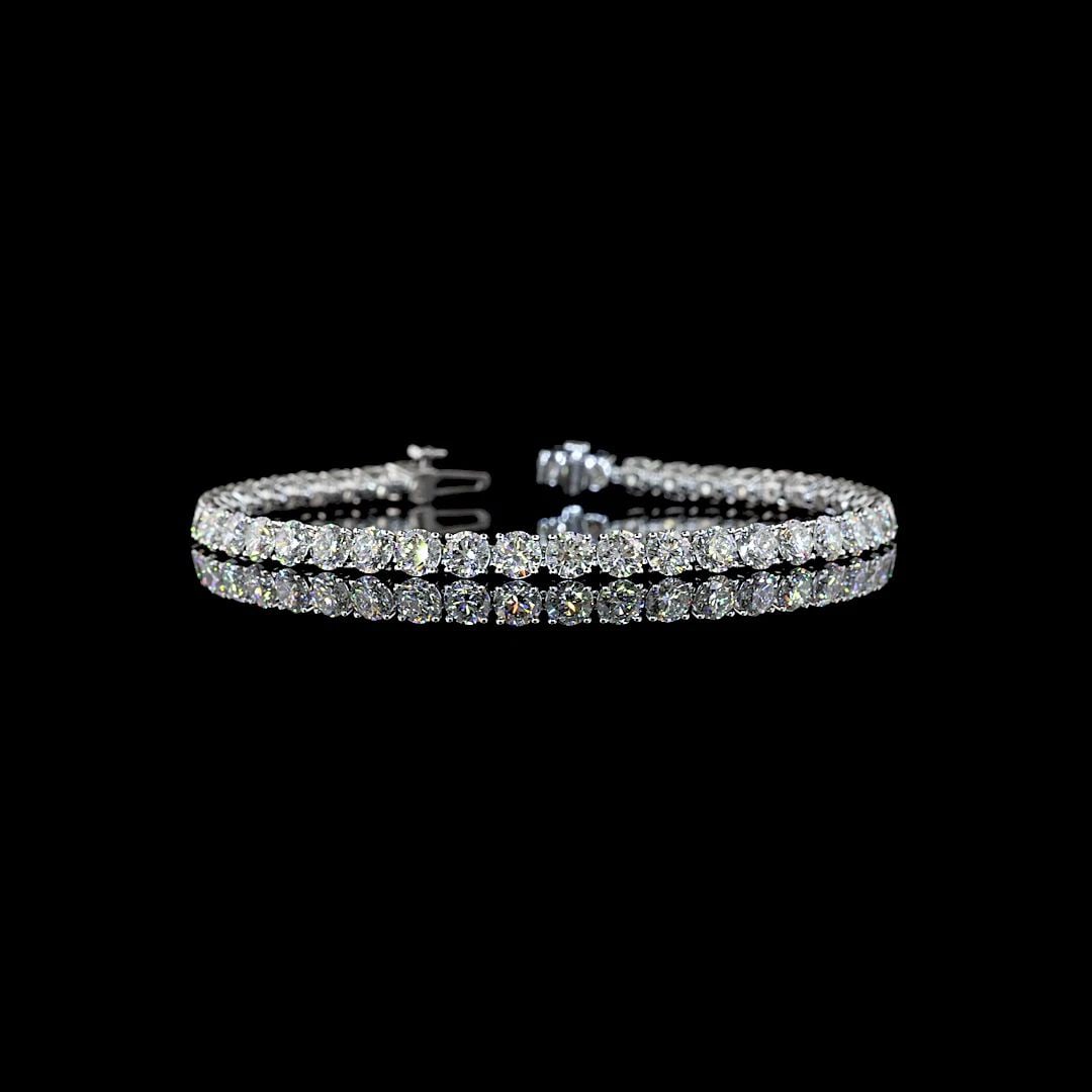 LAB-GROWN 9.56 CARAT ROUND E-F-VS1 DIAMOND 14K WHITE GOLD TENNIS BRACELET: LAB-GROWN 9.56 CARAT ROUND E-F-VS1 DIAMOND 14K WHITE GOLD TENNIS BRACELET LAB-GROWN 9.56 CARAT ROUND E-F-VS1 DIAMOND 14K WHITE GOLD TENNIS BRACELET $5,410.00 PRODUCT DESCRIPTION Title: High-quality Br