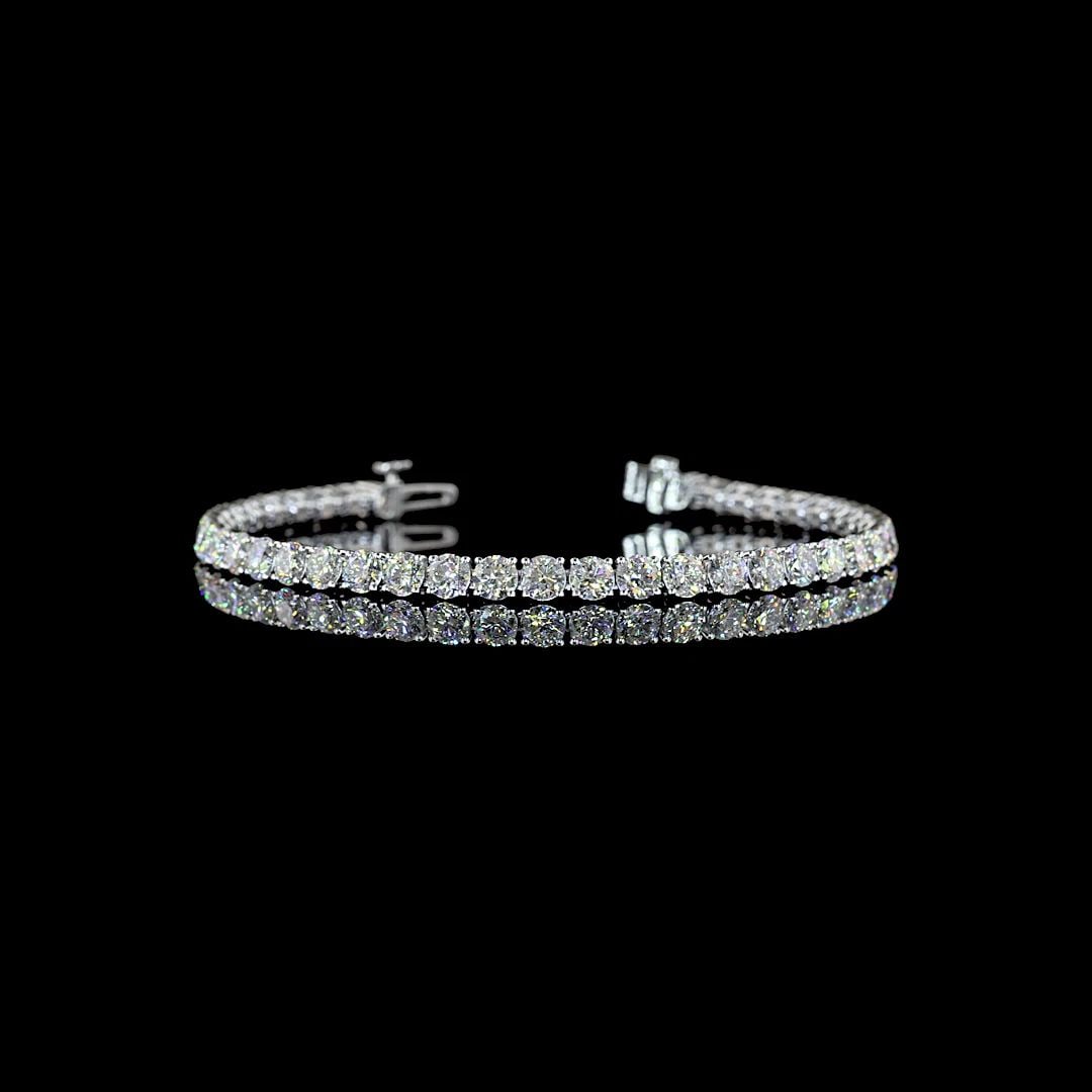 LAB-GROWN 7.93 CARAT ROUND E-F-VS1 DIAMOND 14K WHITE GOLD TENNIS BRACELET: LAB-GROWN 7.93 CARAT ROUND E-F-VS1 DIAMOND 14K WHITE GOLD TENNIS BRACELET Title: High-quality Brand-New Echo Friendly Elegant Lab-Grown 7.93 Carat Round E-F-VS1 Diamond 14K White Gold Tennis Bracelet 