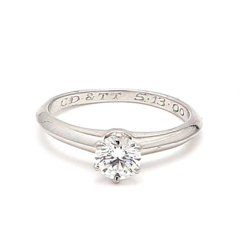 TIFFANY & CO.. 0.60 CARAT E-VS1 PLATINUM ENGAGEMENT RING DIAMOND (1 of 2)
