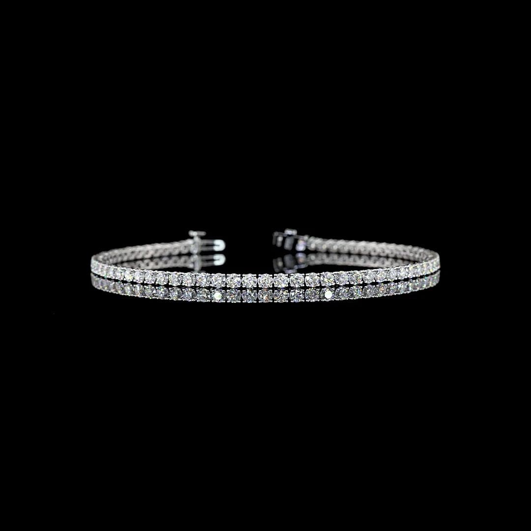 LAB-GROWN 5.14 CARAT ROUND E-F-VS DIAMOND 14K WHITE GOLD TENNIS BRACELET: LAB-GROWN 5.14 CARAT ROUND E-F-VS DIAMOND 14K WHITE GOLD TENNIS BRACELET PRODUCT DESCRIPTION Title: High-quality Brand-New Echo Friendly Elegant Lab-Grown 5.14 Carat Round E-F-VS Diamond 14K White Gol