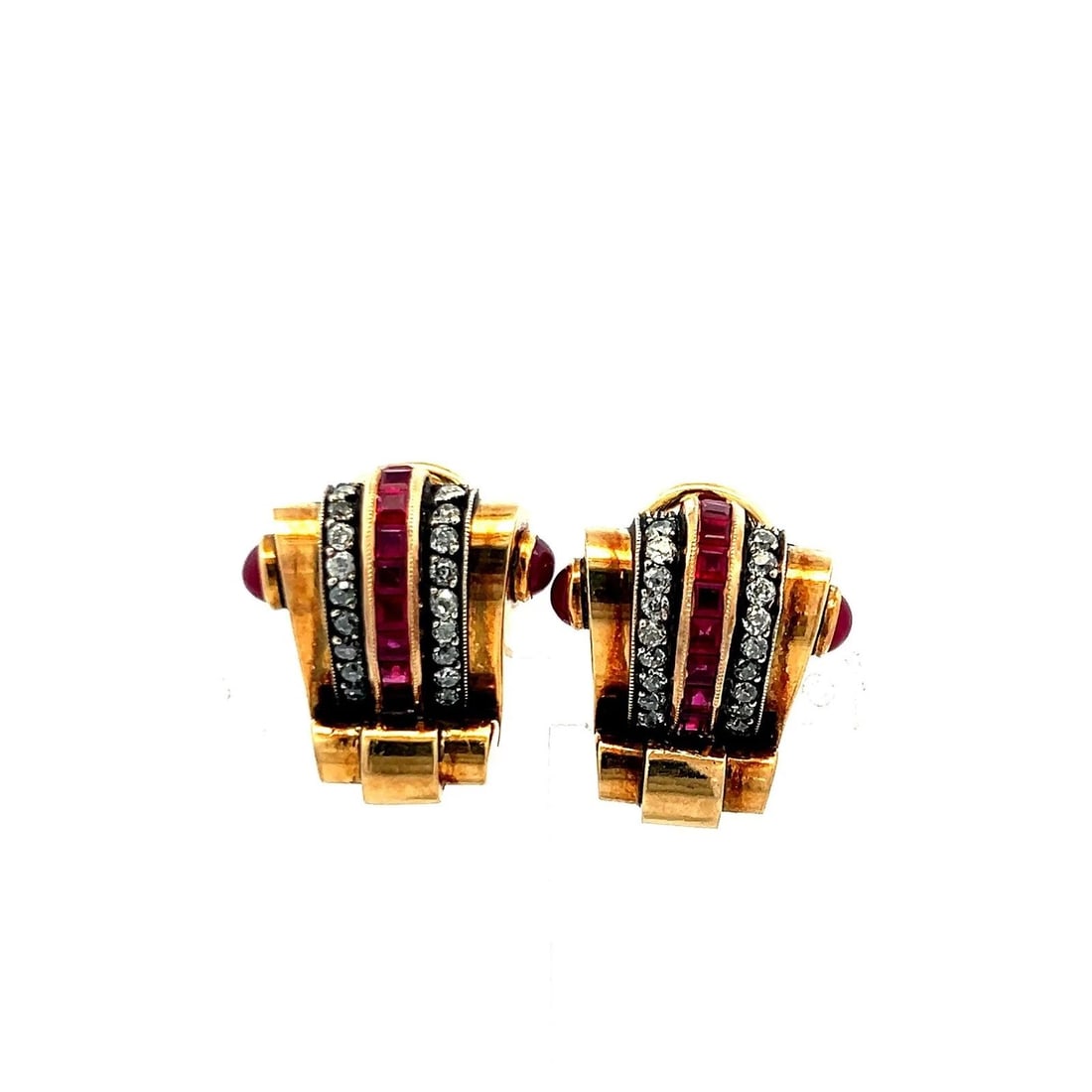 1.60CT RUBY & 0.36CT ROUND BRILLIANT DIAMOND CLIP-ON EARRINGS IN 14K GOLD (I VS): 1.60CT RUBY & 0.36CT ROUND BRILLIANT DIAMOND CLIP-ON EARRINGS IN 14K GOLD (I VS) PRODUCT DESCRIPTION Title: 1.60ct Ruby & 0.36ct Round Brilliant Diamond Clip-On Earrings in 14K Gold (I VS) Style: Clip