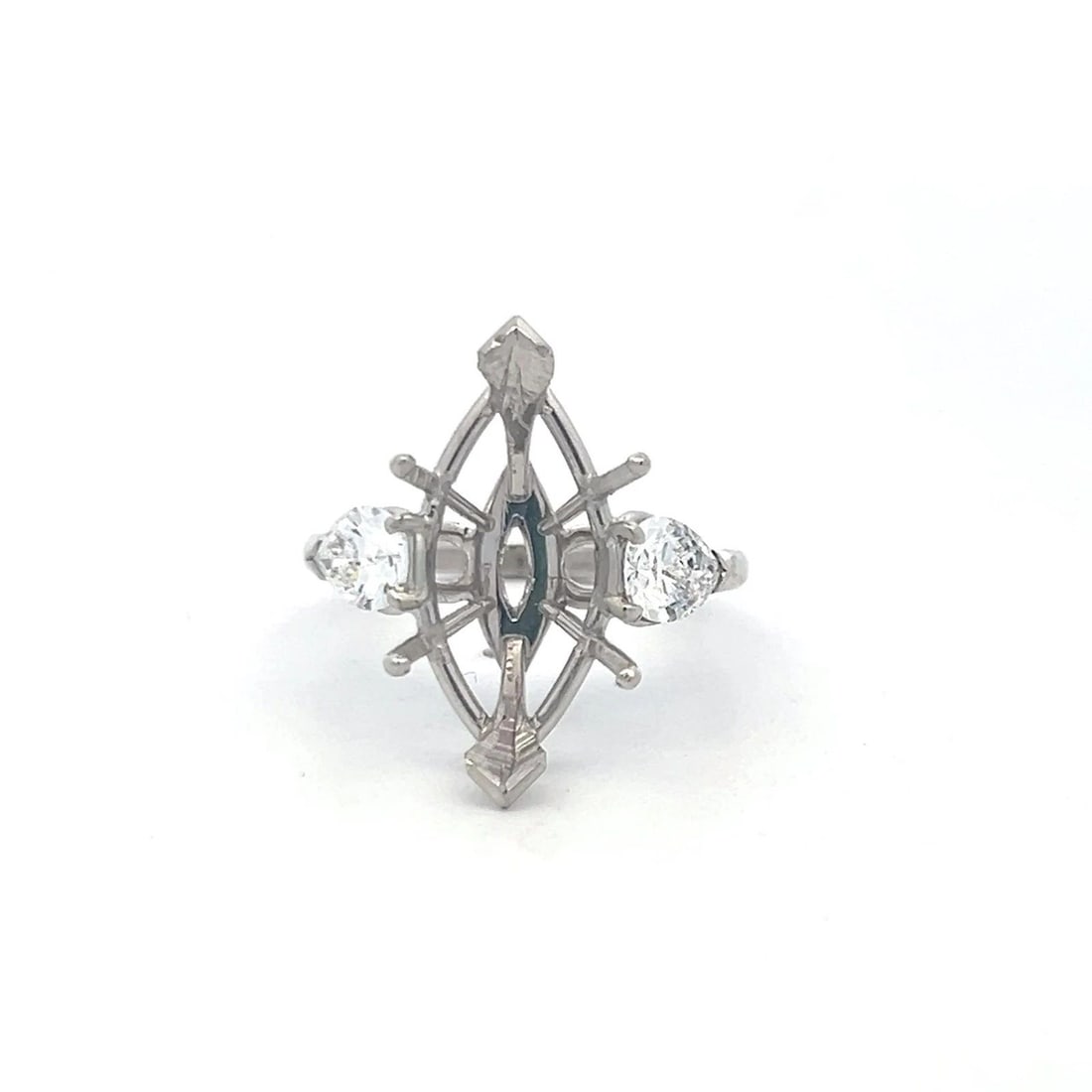PLATINUM SEMI MOUNT RING WITH 0.94 CARAT PEAR DIAMOND FITS 17.3X8.9MM 5.50CT++ (1 of 2)