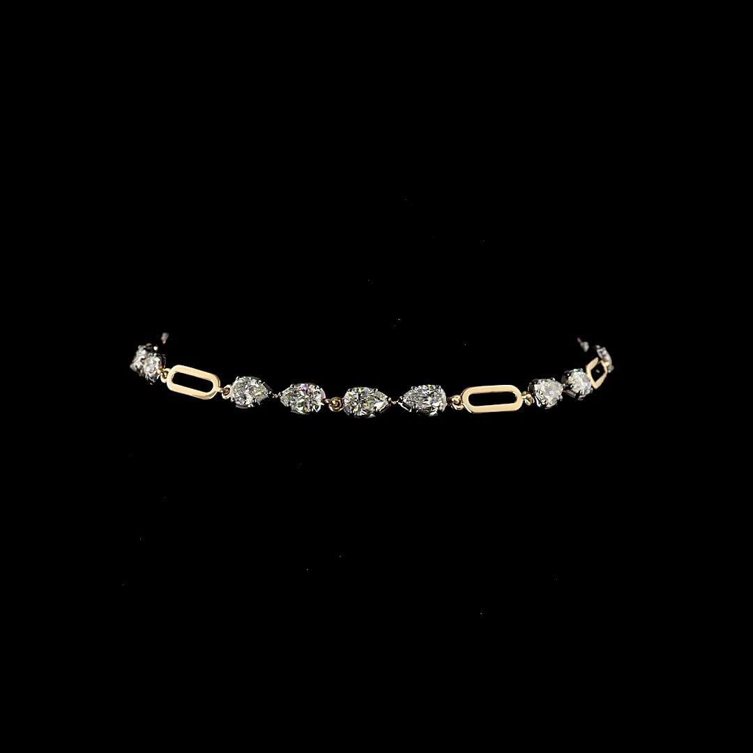 LAB-GROWN 3.03 CARAT PEAR E-F-VS1 DIAMOND 14K YELLOW GOLD STATION BRACELET: LAB-GROWN 3.03 CARAT PEAR E-F-VS1 DIAMOND 14K YELLOW GOLD STATION BRACELET Title: High-quality Brand-New Echo Friendly Elegant Lab-Grown 3.03 Carat Pear E-F-VS1 Diamond 14K Yellow Gold Station Bracele