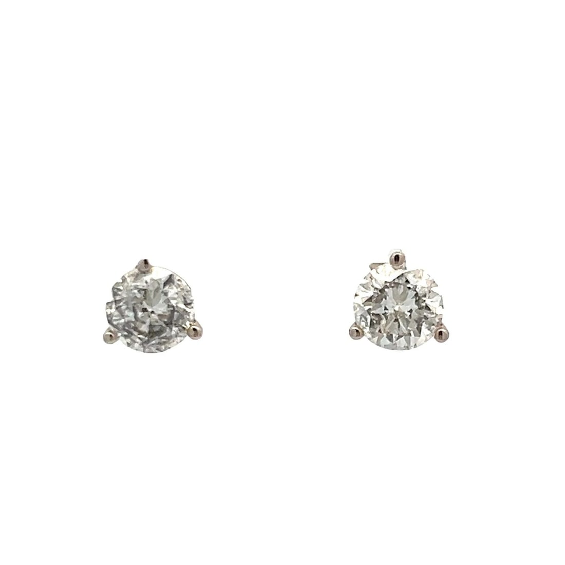 1.55 CARAT ROUND BRILLIANT DIAMOND 14K WHITE GOLD STUD EARRINGS (1 of 2)