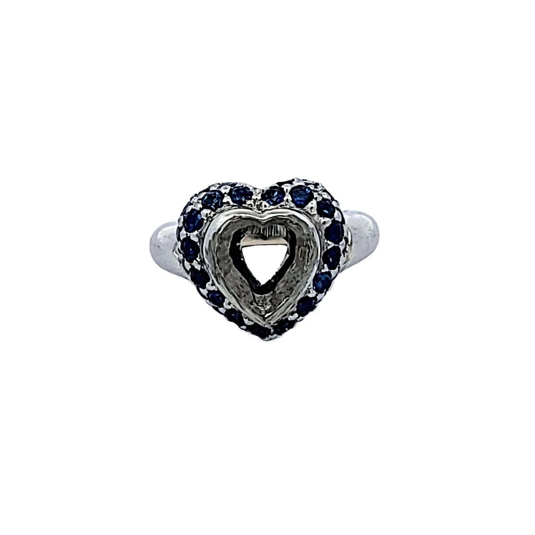 1.10 CARAT ROUND BRILLIANT SAPPHIRE PLATINUM SEMI MOUNT RING (1 of 2)