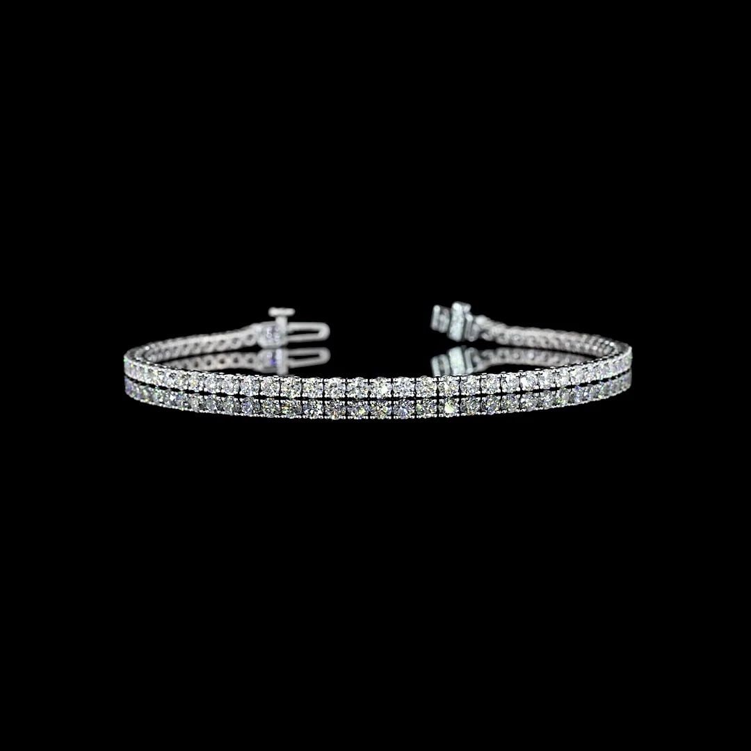 LAB-GROWN 3.11 CARAT ROUND E-F-VS2 DIAMOND 14K WHITE GOLD TENNIS BRACELET: LAB-GROWN 3.11 CARAT ROUND E-F-VS2 DIAMOND 14K WHITE GOLD TENNIS BRACELET Title: High-quality Brand-New Echo Friendly Elegant Lab-Grown 3.11 Carat Round E-F-VS2 Diamond 14K White Gold Tennis Bracelet 