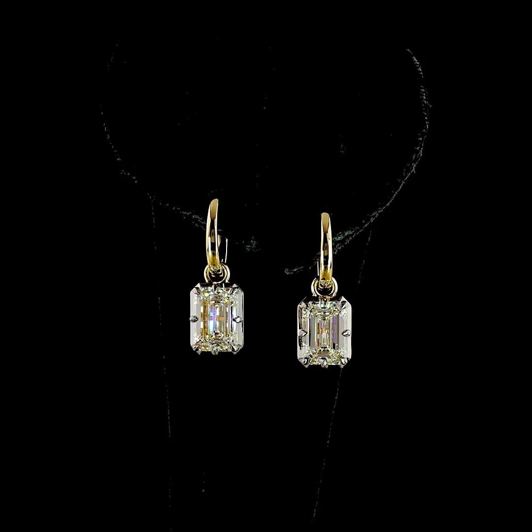 LAB-GROWN 4.02 CARAT EMERALD E-F-VS1 DIAMOND 14K YELLOW GOLD HANGING EARRINGS: LAB-GROWN 4.02 CARAT EMERALD E-F-VS1 DIAMOND 14K YELLOW GOLD HANGING EARRINGS $2,970.00 PRODUCT DESCRIPTION Title: High-quality Brand-New Echo Friendly Elegant Lab-Grown 4.02 Carat Emerald E-F-VS1 Dia