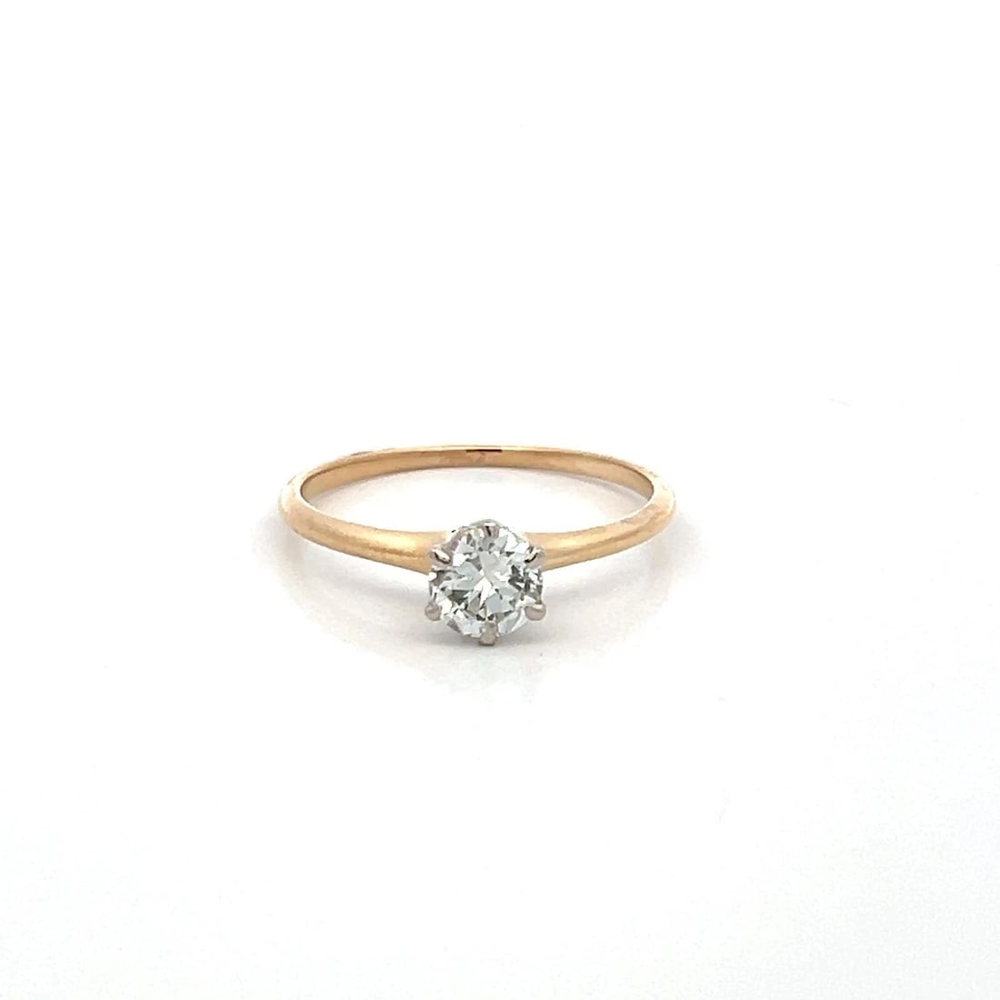 0.45 CARAT CIRCULAR BRILLIANT CUT DIAMOND 14 KARAT YELLOW GOLD ENGAGEMENT RING (1 of 1)