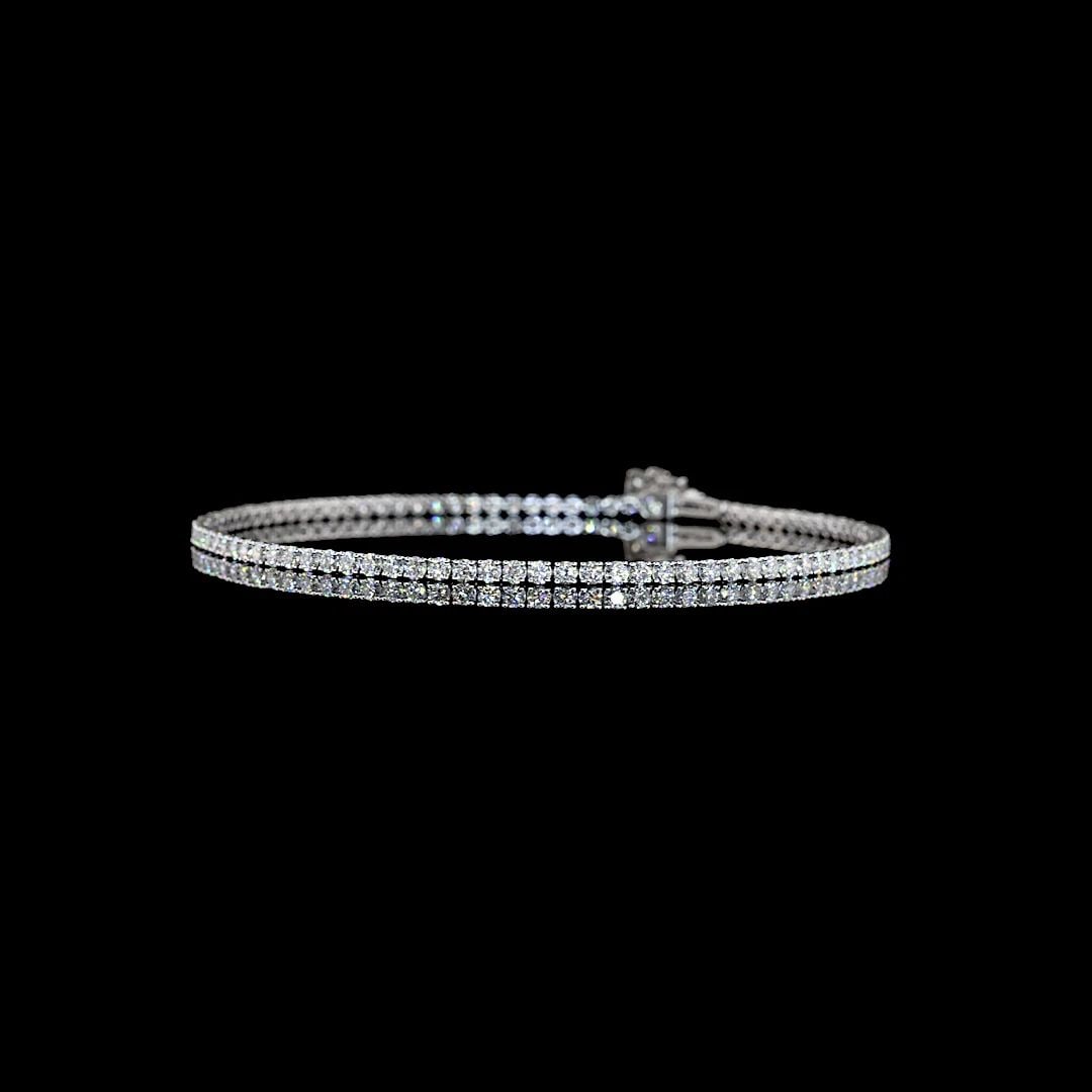 LAB-GROWN 2.78 CARAT ROUND E-F-VS1 DIAMOND 14K WHITE GOLD TENNIS BRACELET: LAB-GROWN 2.78 CARAT ROUND E-F-VS1 DIAMOND 14K WHITE GOLD TENNIS BRACELET Title: High-quality Brand-New Echo Friendly Elegant Lab-Grown 2.78 Carat Round E-F-VS1 Diamond 14K White Gold Tennis Bracelet 