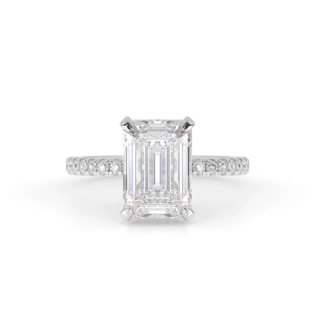 LAB-GROWN 2.01 CARAT EMERALD E-F-VS1 DIAMOND 14K WHITE GOLD HIDDEN HALO RING: LAB-GROWN 2.01 CARAT EMERALD E-F-VS1 DIAMOND 14K WHITE GOLD HIDDEN HALO RING Title: High-quality Brand-New Echo Friendly Elegant Lab-Grown 2.01 Carat Emerald E-F-VS1 Diamond 14K White Gold Hidden Halo