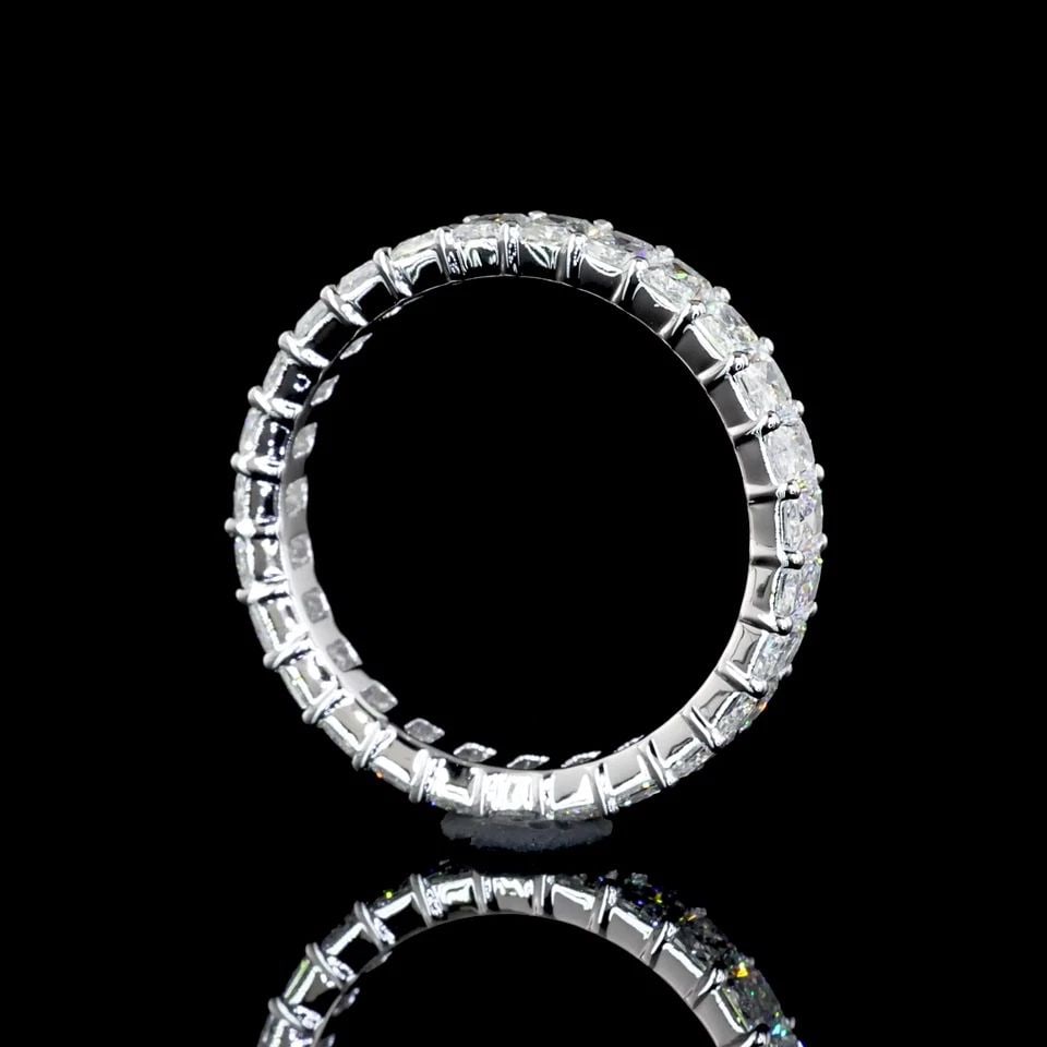 LAB-GROWN 1.95 CARAT RADIANT E-F-VS DIAMOND 14K WHITE GOLD ETERNITY BAND (1 of 1)