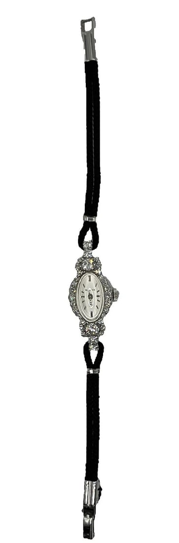 BULOVA 14K WHITE GOLD DIAMOND 23 JEWEL LADIES BRACELET WRIST WATCH (1 of 2)