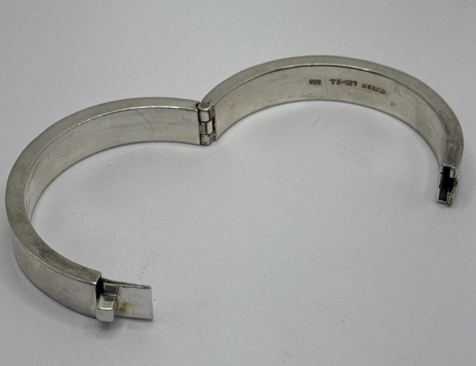 STERLING SILVER HINGED BANGLE BRACELET 48.1 G (1 of 1)