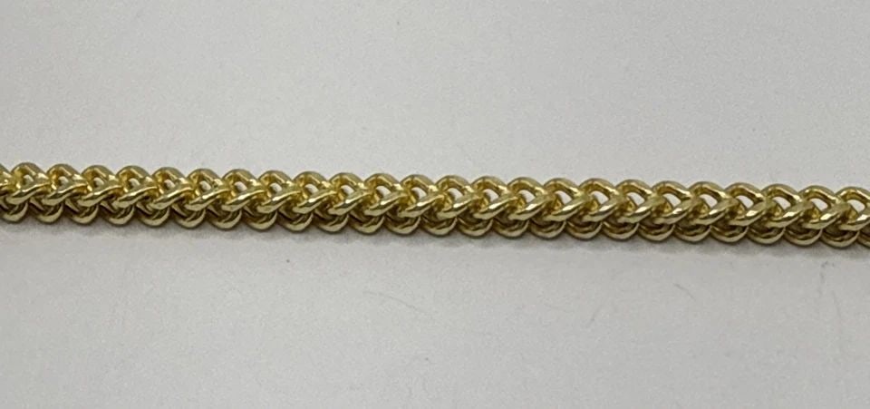 STERLING SILVER GOLD COLOR NECKLACE 23.5" FRANCO LINK: STERLING SILVER GOLD COLOR NECKLACE 23.5" FRANCO LINK STERLING SILVER GOLD COLOR NECKLACE 23.5" FRANCO LINK Elevate your jewelry collection with this elegant 23.5-inch sterling silver necklace. Its lu