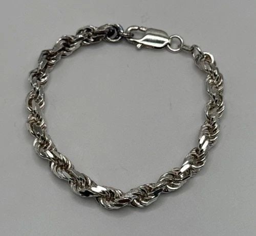 STERLING SILVER 7" ROPE BRACELET 19.0 GRAMS (1 of 1)