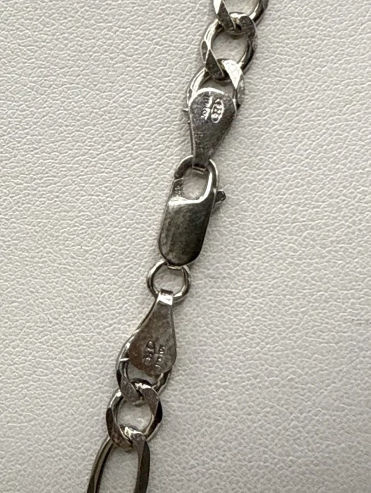 20" STERLING SILVER FIGARO CHAIN NECKLACE 15.9 GRAMS (1 of 1)