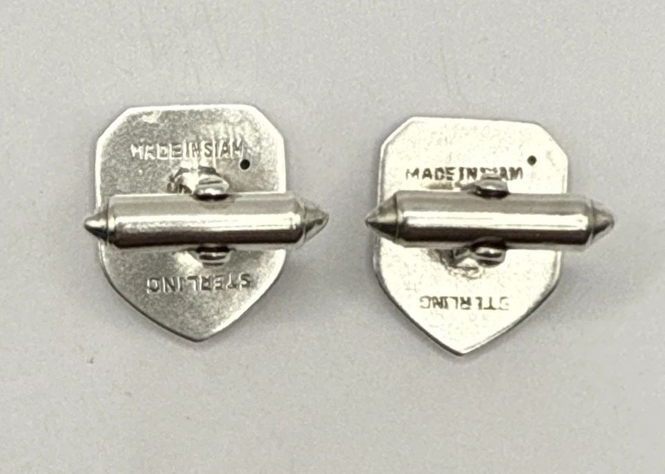 925 STERLING SILVER VINTAGE SIAM NIELLO HINDU GODDESS DESIGN CUFFLINKS (1 of 1)